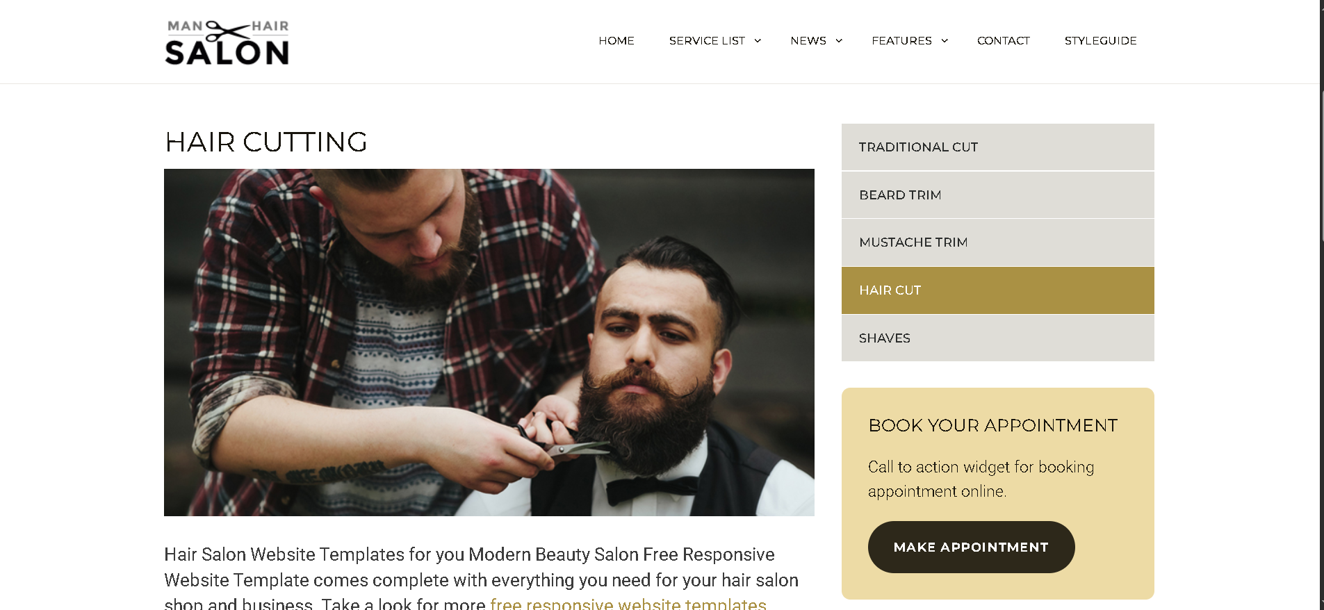 💈 Man Hair Salon – Modern Salon Website (Upcoming Project)